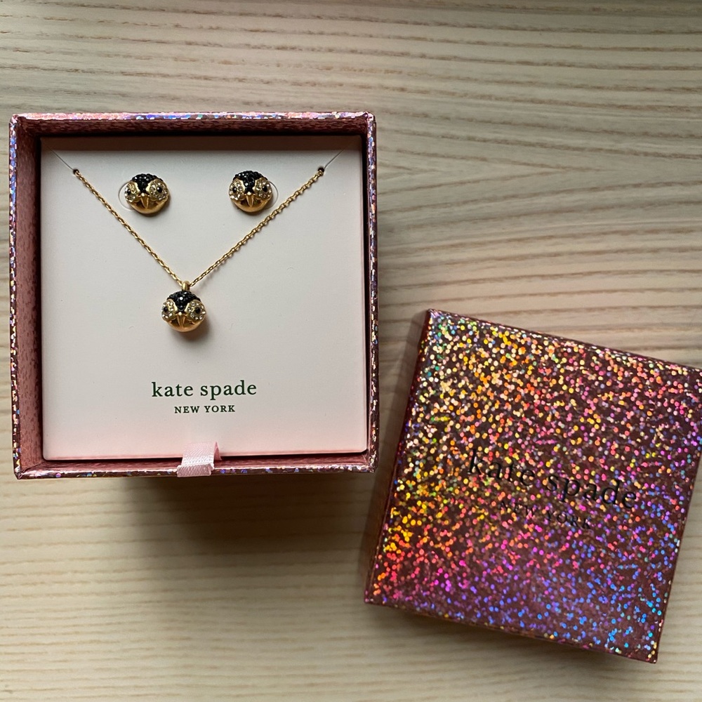 Kate Spade owl earrings and necklace